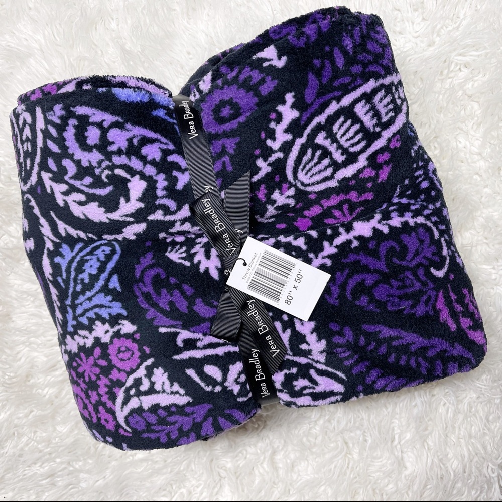 NWT Vera Bradley blanket Paisley Amethyst